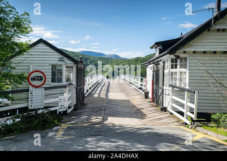Penmaenpool Toll bridge in Gwynedd on the Mawddach estuary Stock Photo