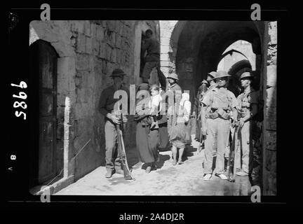The raising of the siege of Jerusalem. Scene in the Old City narrow streets Stock Photo