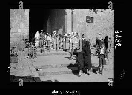 The raising of the siege of Jerusalem. Scene in the Old City narrow streets Stock Photo