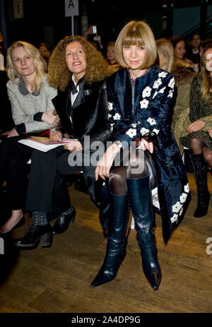 Photo Must Be Credited ©Jeff Spicer/Alpha Press 076892 17/02/2013 Nicole Farhi and Anna Wintour at the Matthew Williamson Fashion Show during Autumn Winter 2013 London Fashion Week 2013 Stock Photo