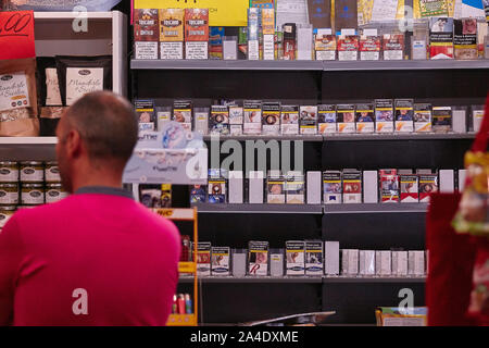 Tobacconist shop with people Stock Photo