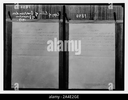 The surrender of Jerusalem to the British, December 9th, 1917. Copy of the letter of surrender. Stock Photo