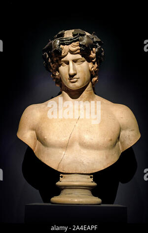 Antinous 111 – 130 AD Bithynian youth and the favourite of the Roman emperor Hadrian Roman Rome Italy Italian. Stock Photo