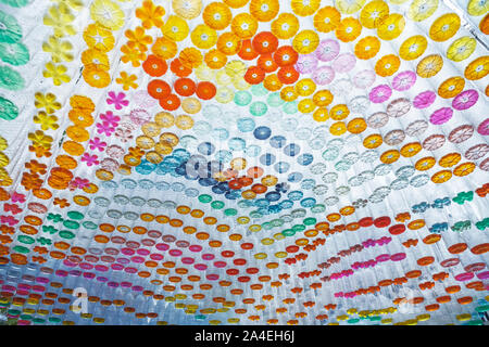Design creativity - recycled plastic: single use plastic bottles UK. Plastic Pavilion by Seyi Adelekun. Stock Photo