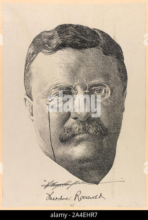 Theodore Roosevelt, portrait of head, full face view Stock Photo