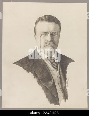 Theodore Roosevelt, portrait of head, full face view Stock Photo