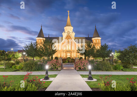 Provo, Utah, USA at Provo City Center Temple at twilight. Stock Photo