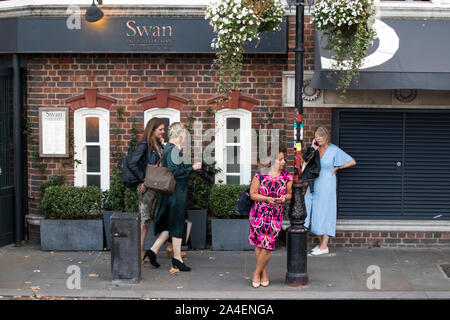 LONDON, ENGLAND - September 15, 2019 , People outside of Global Shakespeare Stock Photo