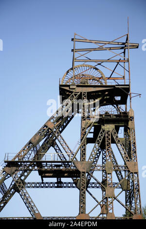 Pithead gear at the Lancashire Mining Museum at Astley Green Colliery, Astley, nr Tyldesley, UK. Stock Photo