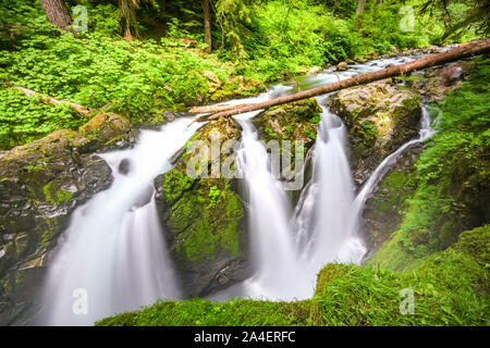 Sol Duc Falls in Olympic National Park, Washington, USA. Stock Photo