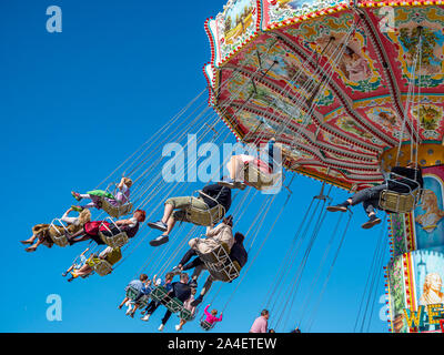 Carousel at the Oktoberfest in Germany Stock Photo