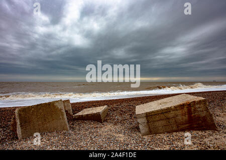 The Sizewell Coast Suffolk in Winter Stock Photo