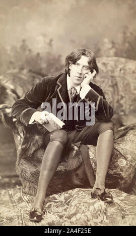 Oscar Wilde, 1854 - 1900.  Irish poet and playwright.  After a photogaph made in the early 1880’s by American photographer Napoleon Sarony. Stock Photo