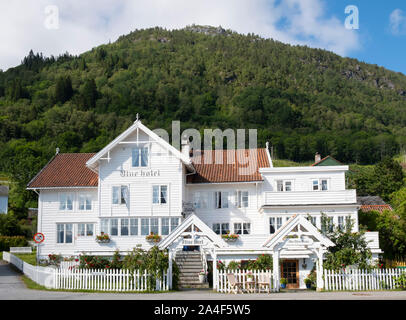 The traditional style Utne Hotel in Utne on  Hardanger Fjord, Vestlandet, Norway, Europe Stock Photo