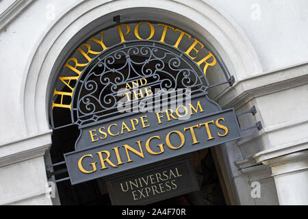 Escape from Gringotts, Bank,  Universal Express entrance to Ride, Diagon Alley, Wizarding World of Harry Potter, Universal Studios Resort, Orlando, Stock Photo