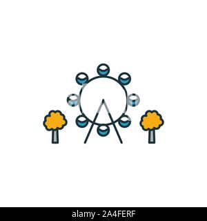 Leisure Park outline icon. Thin style design from city elements icons collection. Pixel perfect symbol of leisure park icon. Web design, apps Stock Vector