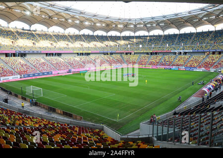 Bucharest, Romania - October 14, 2019: General view of National Arena Stadium during Romanian team official training before the Euro 2020 game with No