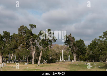 Tombstones and other markers at the Magnolia Cemetery in Beaumont