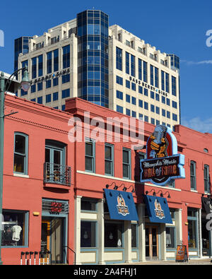 Memphis, TN, USA - September 24, 2019:  The Memphis Music Hall of Fame, off Beale St,  honors musicians associated with the city for their achievement Stock Photo