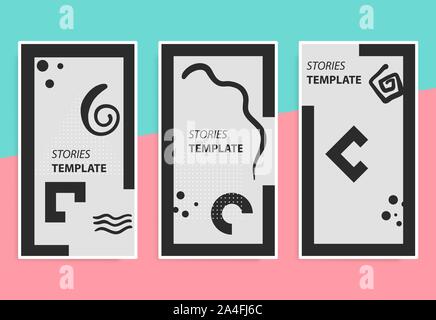 Stories template for mobile phone social background. Stock Vector