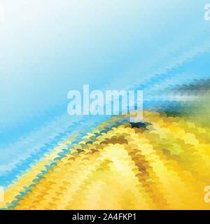 Blue and yellow gradient abstract mosaic, geometric low poly style, illustration design Stock Vector