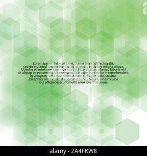green abstract background. geometrical polyhedra. Advertising layout Stock Vector