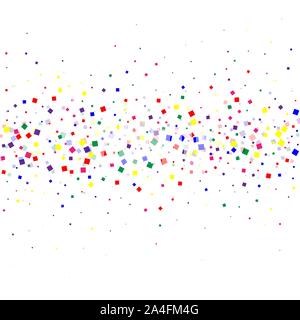 Falling multicolored cubes. line background. Colored cube confetti Stock Vector