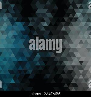 Blue and gray triangles on a black background. Polygonal style. Origami Mosaic - Vektorgrafik Stock Vector