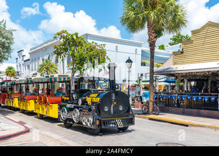 Key West, Florida, USA - September 12, 2019: Quiet Street In Key West Florida USA Stock Photo