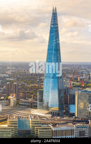The Shard with London Bridge station beneath it at the southwark Stock Photo