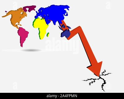 World economic crisis concept Vector illustration eps 10. Stock Vector