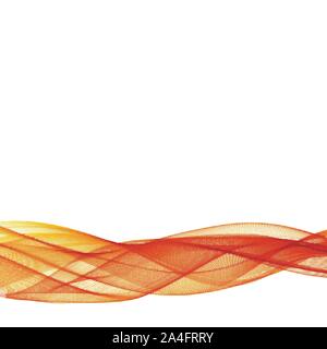 Abstract orange waves - data stream concept. Vector illustration. Clip-art Stock Vector