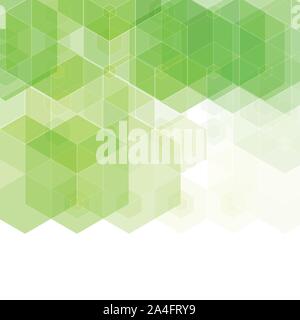Abstract background with green hexagonal shapes. Stock Vector
