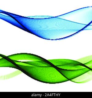 A set of waves blue green. A modern idea for design. eps 10 Stock Vector