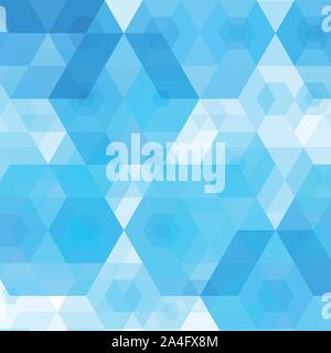 Vector subtle light blue abstract geometric hexagonal background Stock Vector