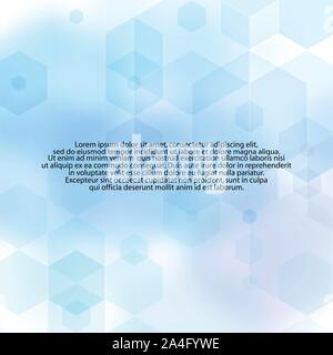 Blue abstract background. geometrical polyhedra. Advertising layout Stock Vector