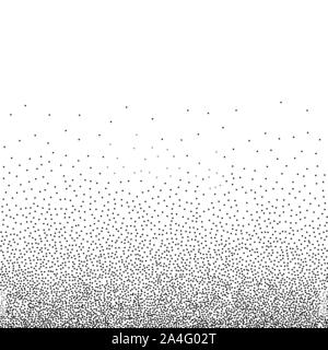 Abstract vector dark gray round ash particles on white background. Spray effect. Scatter falling black drops. Hand made grunge texture - Vektorgrafik Stock Vector