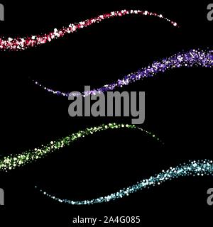 Multicolored set of shiny waves. festive atmosphere. abstract waves Stock Vector
