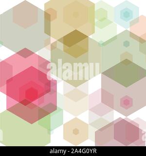 Light Pink, Yellow vector texture with colorful hexagons. Illustration of colored hexagons on white surface. New design for website s poster, banner. Stock Vector