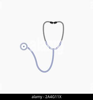 Medical, stethoscope. health. Vector illustration, flat design. Stock Vector