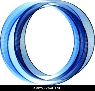 Abstract vector background, round blue transparent ring. Circle shape. Circle lines. Blue circles. Transparent circle. Vector circle. Abstract wave ci Stock Vector