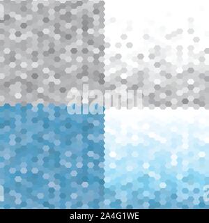 Triangle pattern set Frosty Morning . Vector seamless geometric backgrounds Stock Vector