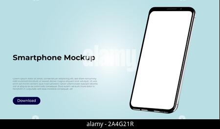 Rotated 3d smartphone mockup template for application presentation Stock Vector