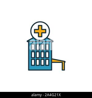 Hospital outline icon. Thin style design from city elements icons collection. Pixel perfect symbol of hospital icon. Web design, apps, software, print Stock Vector
