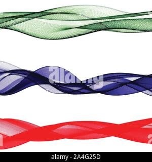 set Abstract vector waves. color lines Stock Vector