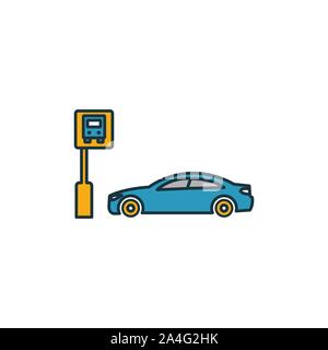 Car Parking outline icon. Thin style design from city elements icons collection. Pixel perfect symbol of car parking icon. Web design, apps, software Stock Vector