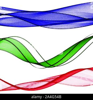 Set of multicolored waves set red blue wave. vector illustration Stock Vector
