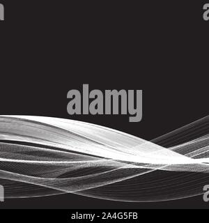 White waves on black background Stock Vector