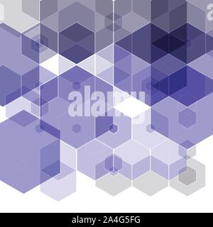 Bright blue tech geometric background with hexagons. Vector design Stock Vector