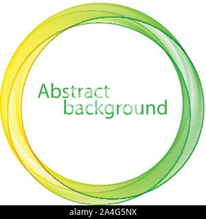 yellow and green waves in the shape of a circle. Abstract wavy background. Design element. Stock Vector